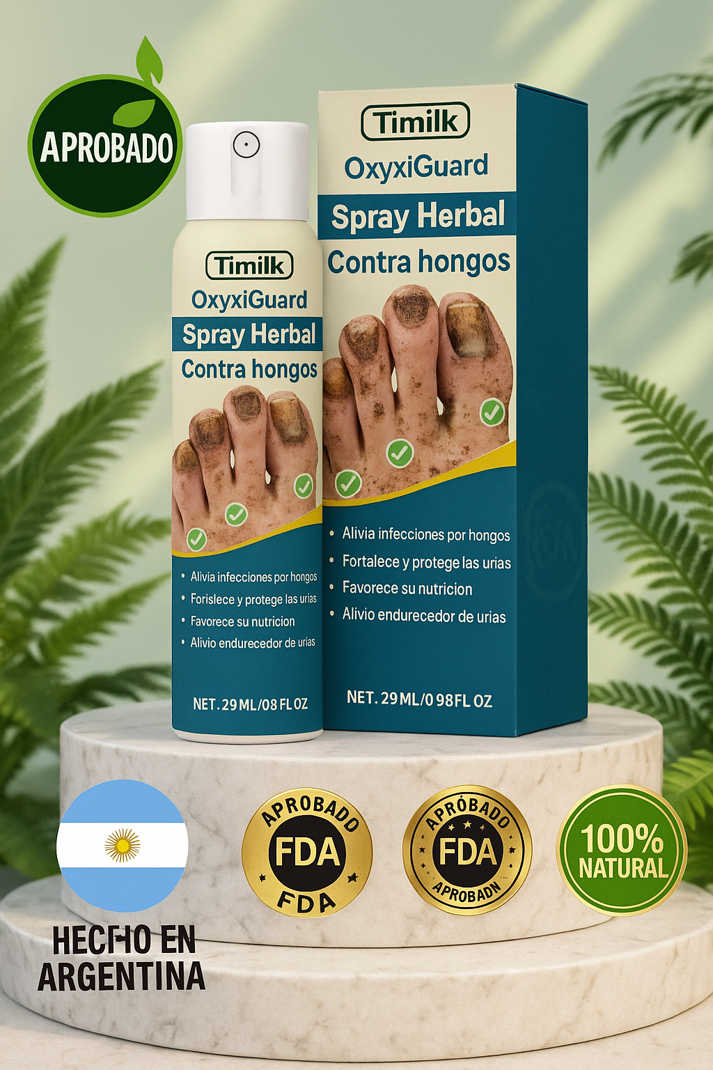 Oferta 2X1 Timilk - OnyxiGuard Spray Herbal de Reparación Fúngica| El secreto natural para uñas sanas y atractivas.