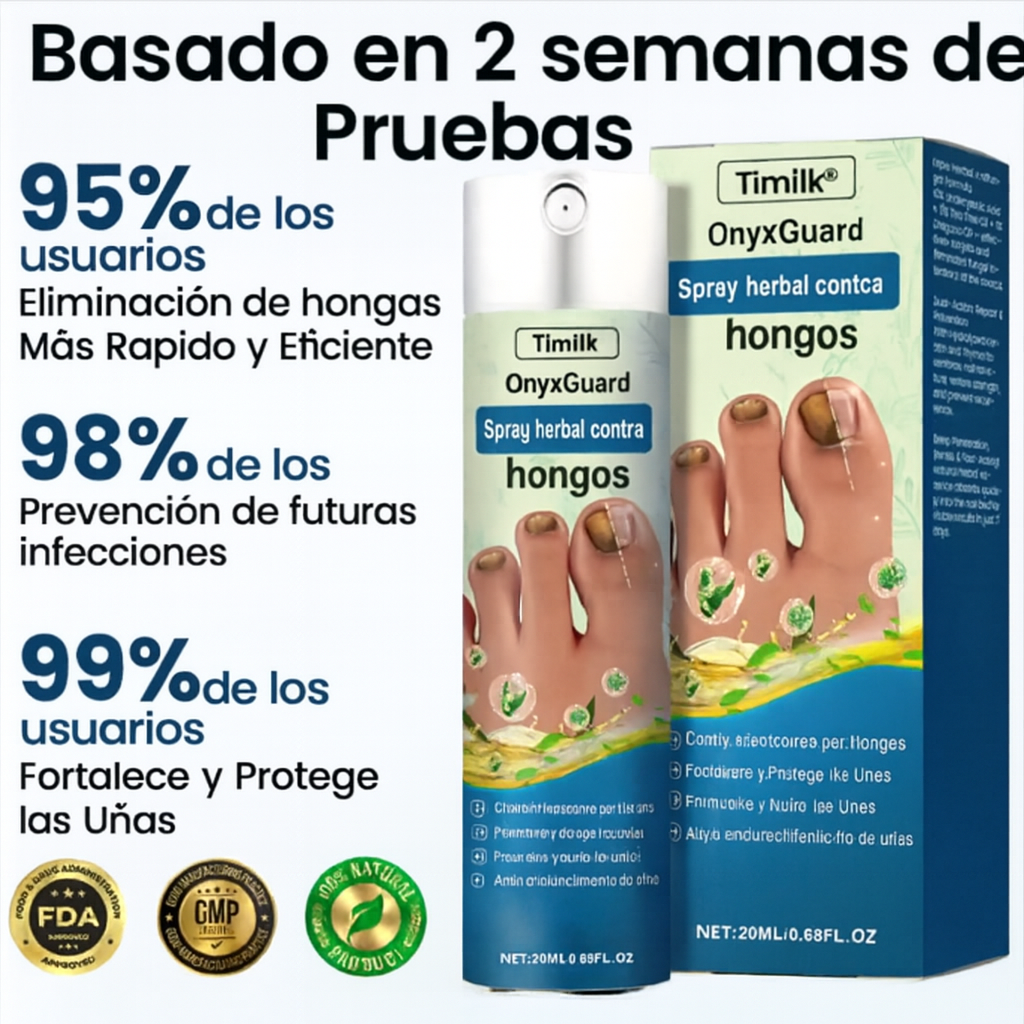 Oferta 2X1 Timilk - OnyxiGuard Spray Herbal de Reparación Fúngica| El secreto natural para uñas sanas y atractivas.