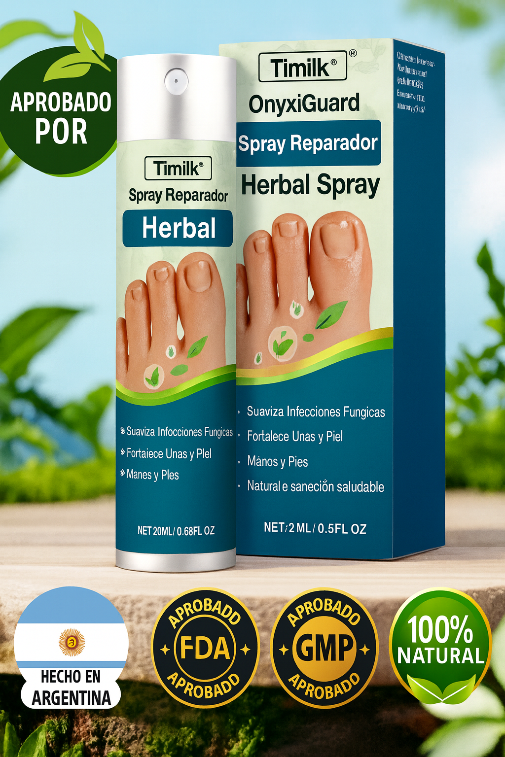 Oferta 2X1 Timilk - OnyxiGuard Spray Herbal de Reparación Fúngica| El secreto natural para uñas sanas y atractivas.